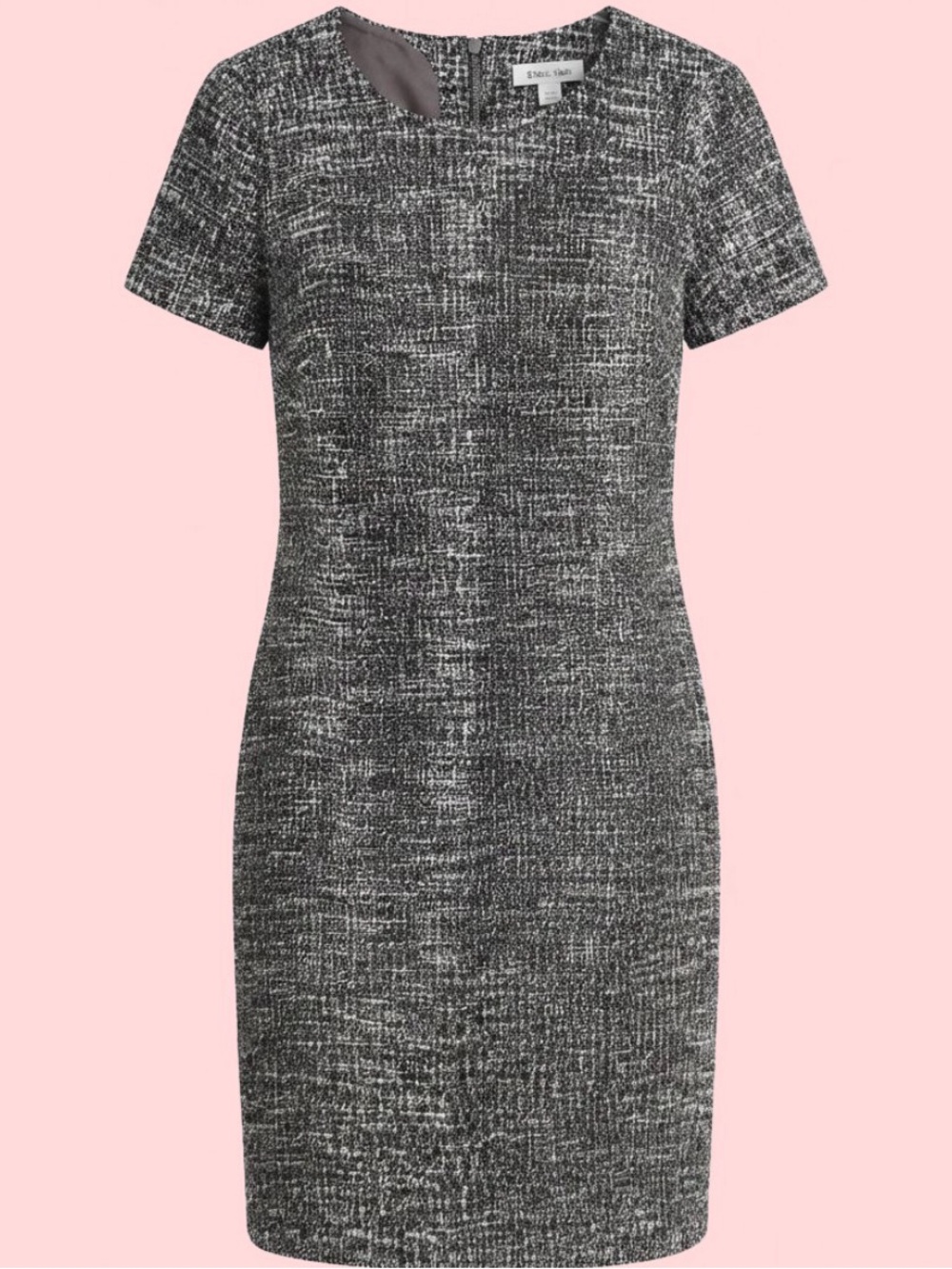 Calvin Klein Metallic Tweed Short Sleeve Shift Dress Sz 10/P Office Chic